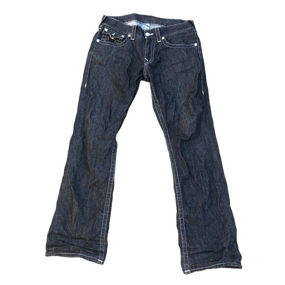 TRUE Religion Jeans Size 33 STRAIGHT Gray - Picture 4 of 9